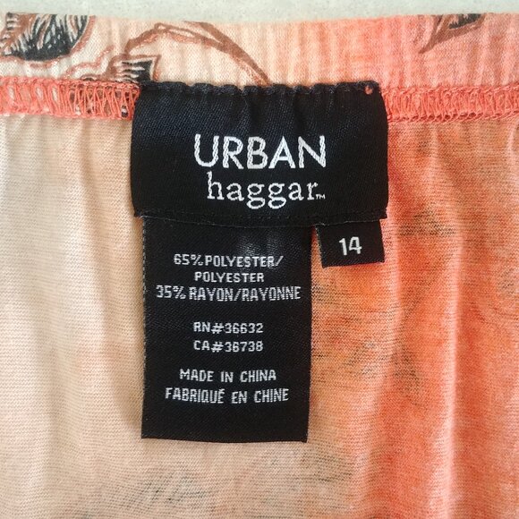 Asymmetrical hem orange brown cream gold stretch midi maxi skirt 14 - Picture 12 of 12